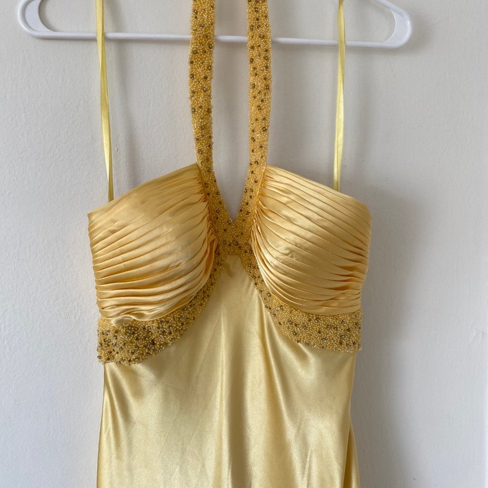 Morrell Maxie Formal Gown Gold w/ Beaded Detail - Picture 4 of 5